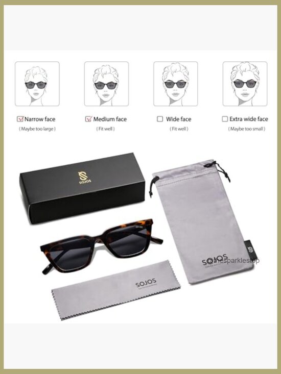 Polarized Narrow Square Cateye Sunglasses with UV400 Protection main image 5